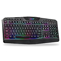 Redragon K503 Gaming Keyboard, RGB LED Backlit, Multimedia Keys, Silent USB Keyboard with Wrist Rest for Windows PC Games (Wireless, Black)