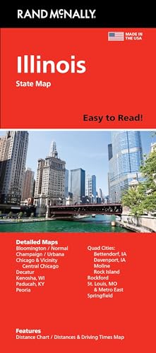 Rand McNally Easy to Read: Illinois State Map