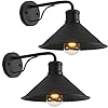 2 Pack Outdoor Wall Lights Wall Mount for House, Front Porch Outdoor Wall Light Fixtures Wall Mount, Matte Black Modern Farmhouse Outdoor Wall Sconce, Classic Barn Lights Outdoor & Indoor-E26 Socket