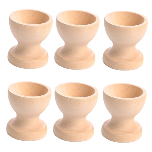 CIYODO Unique Wooden Egg Tray Holder Pcs Egg Cups Natural Wood Material Kitchen Accessory Decorative