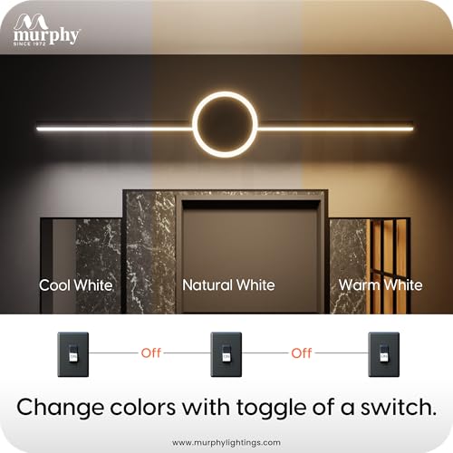Image of Murphy Sun 16+2W LED Picture Frame & Dressing Table Light - Black Finish, 3-Color Dimmable (White, Warm White, Natural White) - Pack of 2