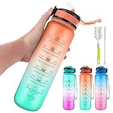 [Cita motivacional y marcador de tiempo]: con una cita inspiradora única y marcadores de tiempo, esta botella de agua es ideal para medir tu ingesta diaria de agua, recordándote que te mantengas hidratado y bebas suficiente agua durante todo el día. Un artículo imprescindible para cualquier objetivo de fitness, incluyendo pérdida de peso, control del apetito y salud general.