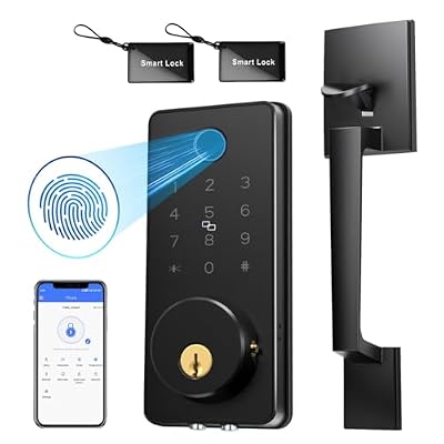 BlackSmith Keyless Entry Door Lock 0.1s Unlock Smart Door Locks for Front Door Set with Front Door Handle, App Unlock, Easy Installation for Front Doors, Hotels, Vacation Rental Homes, Property