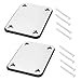 Hordion 2 Pack Guitar Neck Plate, Metal Neckplate Replacement Electric Guitar Parts with Crews, Silver