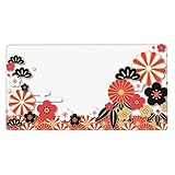 マウスパッド 菊と松竹梅のお正月 大型 ゲーミング 特大 おおきい ゴム底 光学式 マウス対応 滑り止め 耐久性 良い おしゃれ かわいい 防水 適度な表面摩擦 40cm X 75cm xm183