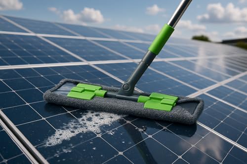 Image of Solar Panel Cleaning Kit - 2 in 1 Brush and Wiper for Efficient, Hassle-Free Maintenance, Professional Solar Panel Cleaning Equipment for Home and Commercial Use, Lightweight and Durable