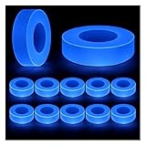 Deekin 6 Pcs Ice Hockey Puck Glow in The Dark Pucks Floor Party Pucks Bulk Street Hockey Puck for Adults Outdoor Gifts Practicing & Training (Blue)