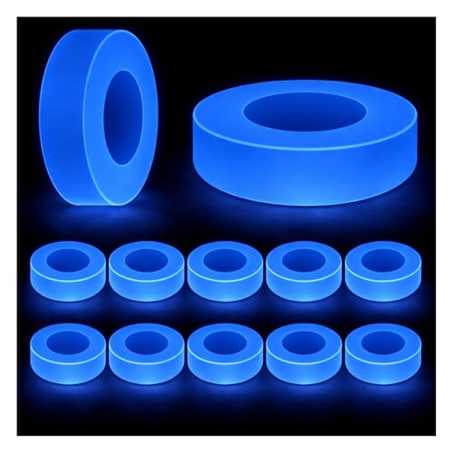 Deekin 6 Pcs Ice Hockey Puck Glow in The Dark Pucks Floor Party Pucks Bulk Street Hockey Puck for Adults Outdoor Gifts Practicing & Training (Blue)