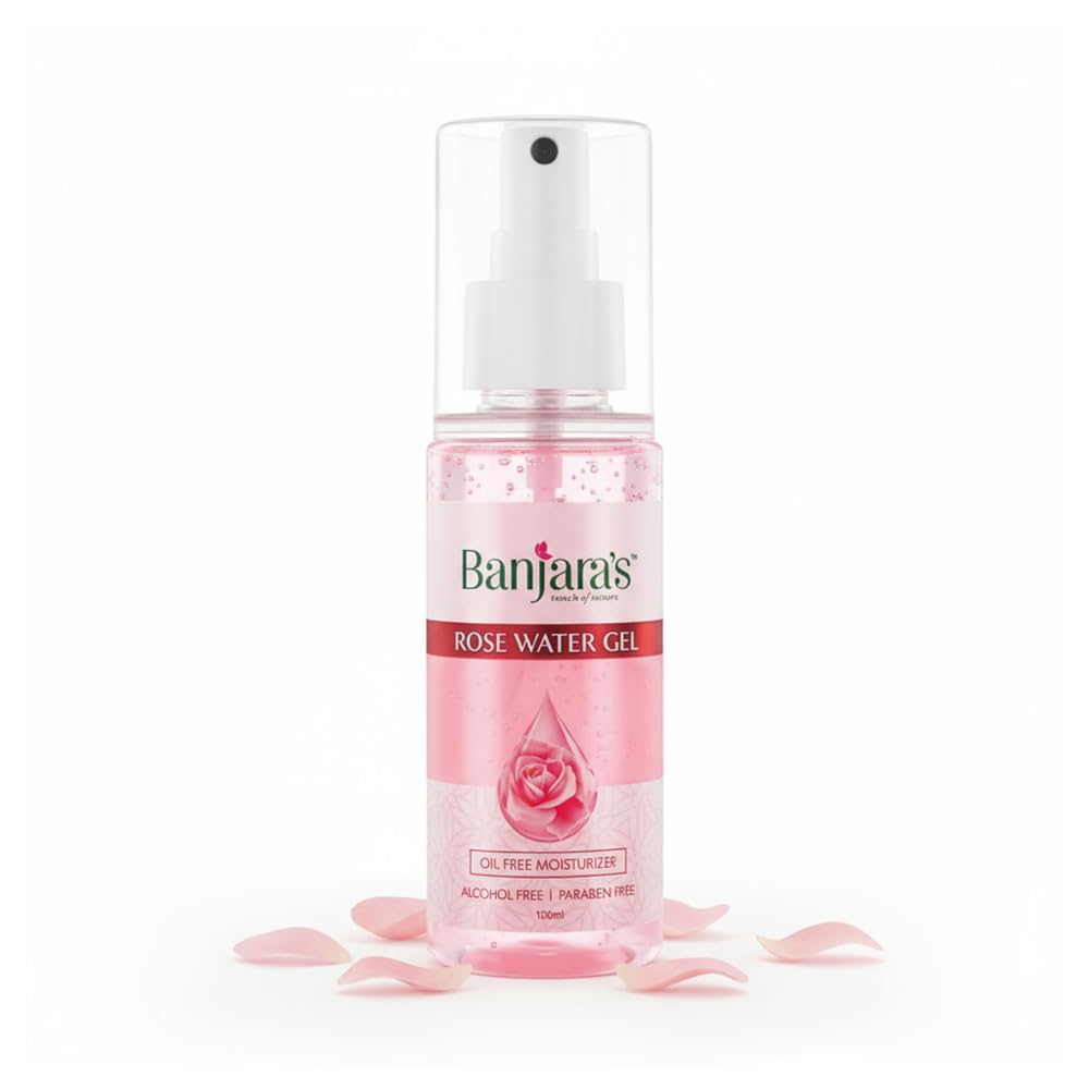 Banjara's Rose Water Gel, 200 ml | Oil Free Hydrating Spray Mist with Rose Petal Extracts | Clears Impurities, Maintains Skin pH levels, Helps Tighten pores | For Skin, Face-image-43