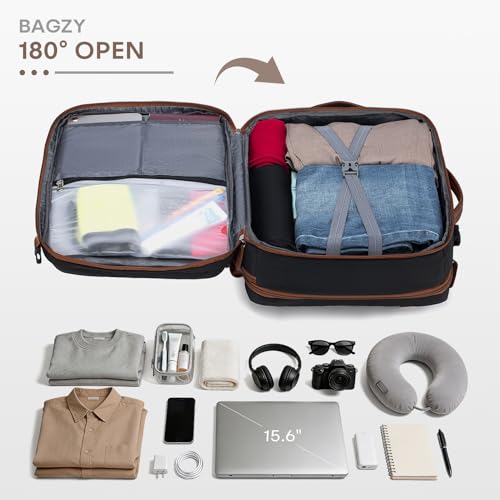 BAGZY Expandable Travel Backpack – 17x13x6 Inches (22L to 30L) Airline-Approved Underseat Personal Item Bag, Lightweight Water-Resistant Carry On Luggage for College Weekender 43x3 image 8