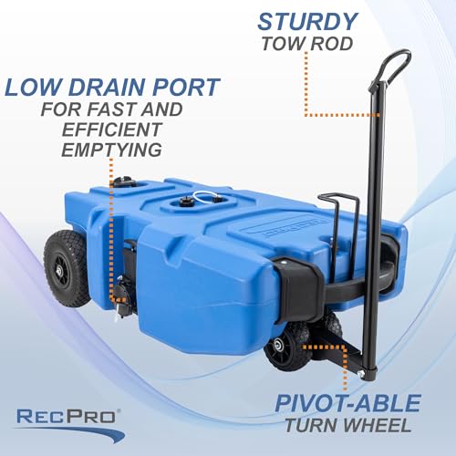 Recpro RP-2402-36 Rv 36 Gallon Portable Waste Tank (Blue) | Tote & Dump thumb #3