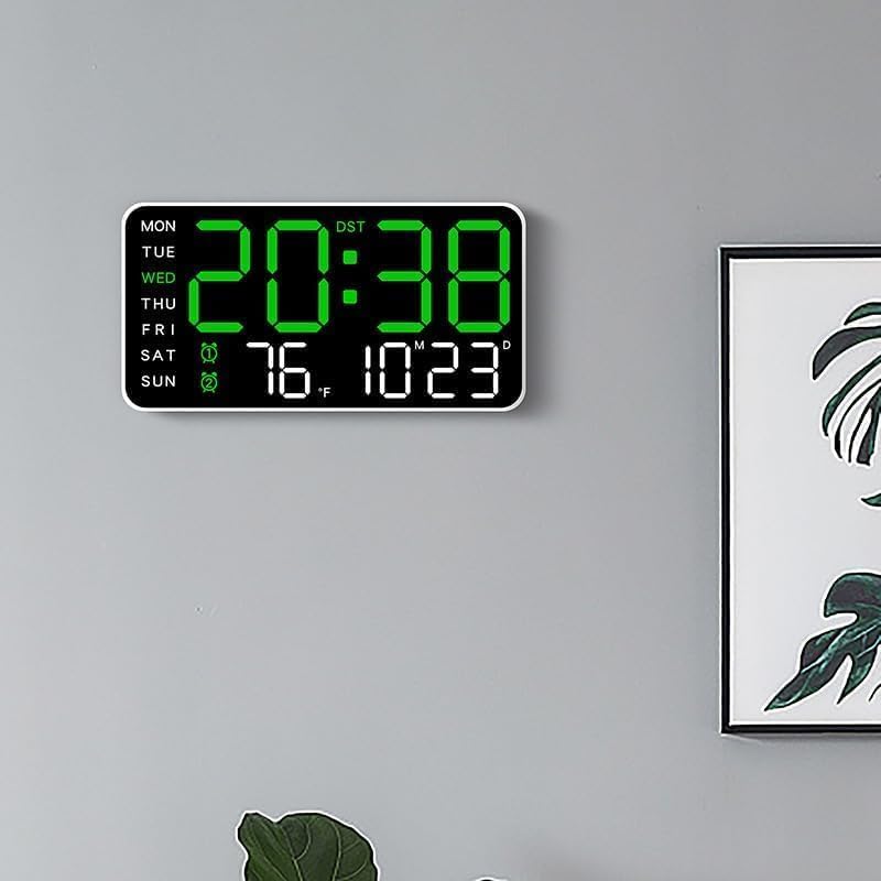 Reloj de pared digital con control de voz para evitar tocar botones 2
