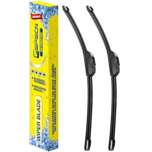 GSPSCN 24' + 18' Windshield Wiper Blades Metal Base 2X Lifespan (2 Pack)