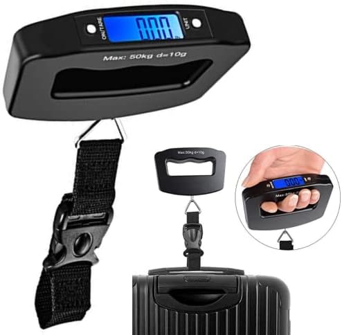 ONEBRAND Luggage Scale with Grip - Travel Luggage Scale - Portable Digital Luggage Weight Scale - Lagguages Bag Scale - Suitcase Hanging Weighing Electronic Travel Scale - 50kg 110 Pound Capacity