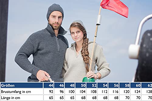 Pull marin col camionneur rouge en laine zippé taille 46 - 7