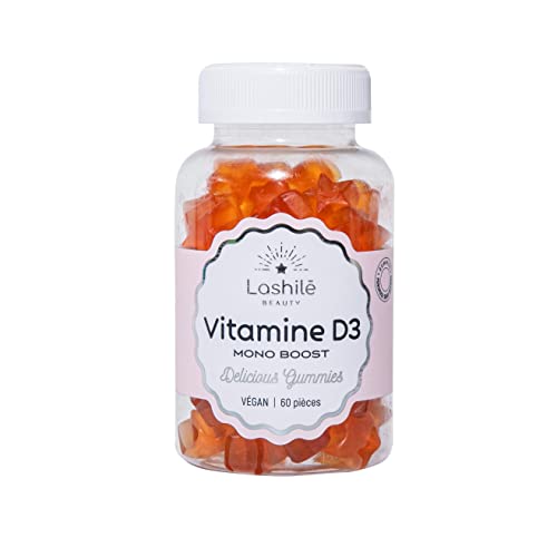 LASHILÉ BEAUTY - Compléments Alimentaires - Vitamine D3 Mono Boost - Cure 1 mois - 60 Gummies - Vegan - Fabrication Française