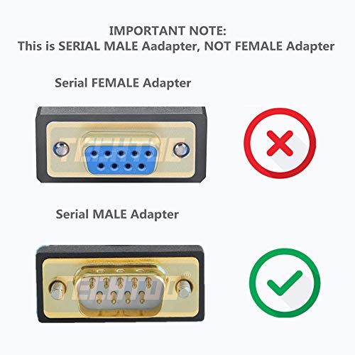 TECHTOO 2 Port Professional FTDI CHIP USB to RS232 Serial Cable DB9 Serial Adapter Converter 9-Pin Male to Male with Hexnuts - Thumbnail 7