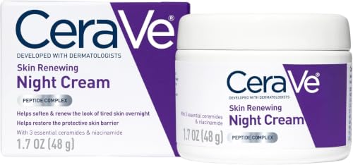 Image of CeraVe Skin Renewing Night Cream, Niacinamide, Peptide Complex, and Hyaluronic Acid Moisturizer for Face, 1.7 Ounce, Packaging may Vary (Pack of 12)