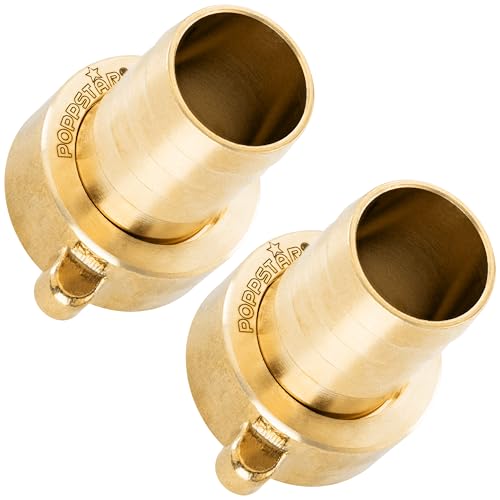 Poppstar 2x Raccord de Tuyau 3/4 Pouces en Laiton (incl. Écrou avec Joint Plat) Raccord de tuyau sur douille de tuyau 3/4 pouce (19mm)