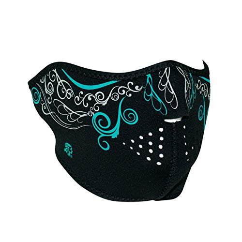 ZAN Headgear 1/2 Face Glow In The Dark Neoprene Mask Venetian Swirl