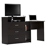 Ameriwood Home Rebel Media Dresser and Desk, Espresso