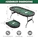 BEHOO 8 Player Folding Poker Tables, Texas Holdem Table with Padded Rails & Cup Holders, Foldable Casino Poker Table, Oval Blackjack Tables Foldable Leisure (Green)