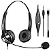 Produktbild Callez Headset Handy Binaural mit Noise Cancelling Mikrofon, Smartphone Kopfhörer 3,5mm Klinke Für iPhone Samsung Huawei BlackBerry HTC LG ZTE Mobiltelefon PC Computer Mac iPad Skype Podcast (W402E2)
