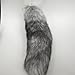 ASkinds Fluffy Fox Tail Fur Keychain Cosplay Toy Party Costume Furry Wolf Tails Handbag Accessory Key Chain Ring Hook for Women(Gray)