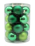 Packungseinheit: 20 Stück MAGIC Weihnachtskugeln Glas 6cm 20 STK. Christbaumkugeln Farbe: Evergreens (hellgrün grün dunkelgrün)