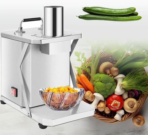 Picadora de verduras eléctrica comercial, picadora y cortadora de verduras con troquel de 6/8/10/12/15 mm, procesador de alimentos de 200 W de grado comercial para cebolla, patata, calabaza y zanaho
