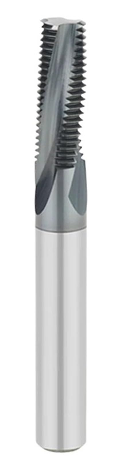 Fresa de roscar de carburo, fresa de roscar de dientes completos, fresas de metal con revestimiento de aleación dura, fresas de extremo roscadas(M5x0.8)