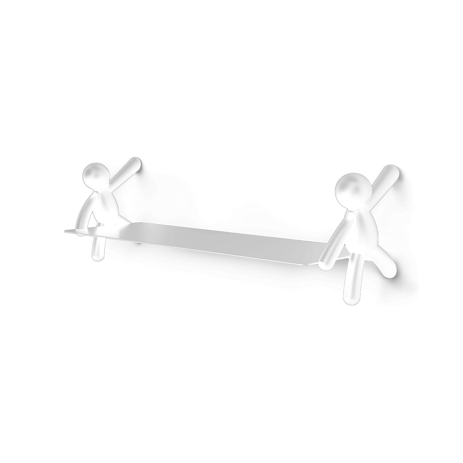Wintem Wall Shelf in White Plastic, 46 x 14 x 15 cm, Up to 4.5 kg