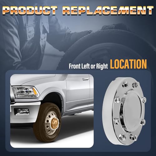 Front Car Wheel Hub Center Caps Compatible with Dodge Ram 3500 2011-2018 Replace OE Number 68081010AB, 68081010AA by Orceed - Used condition - Image 4