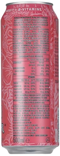 Image of Monster Energy Drink Pipeline Punch Flavour, Pink, Carbonated Beverage 500ml X Pack Of 3 (From USA)