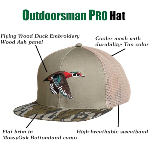 Image of EDTREK Outdoorsman Pro Trucker Breathable Mesh Performance Cap - Flat Brim Snapback Hat