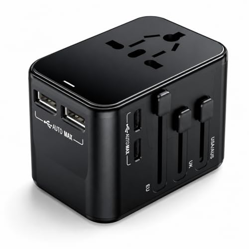 AOKBON Adaptador Enchufe Universal Adaptador de Viaje...