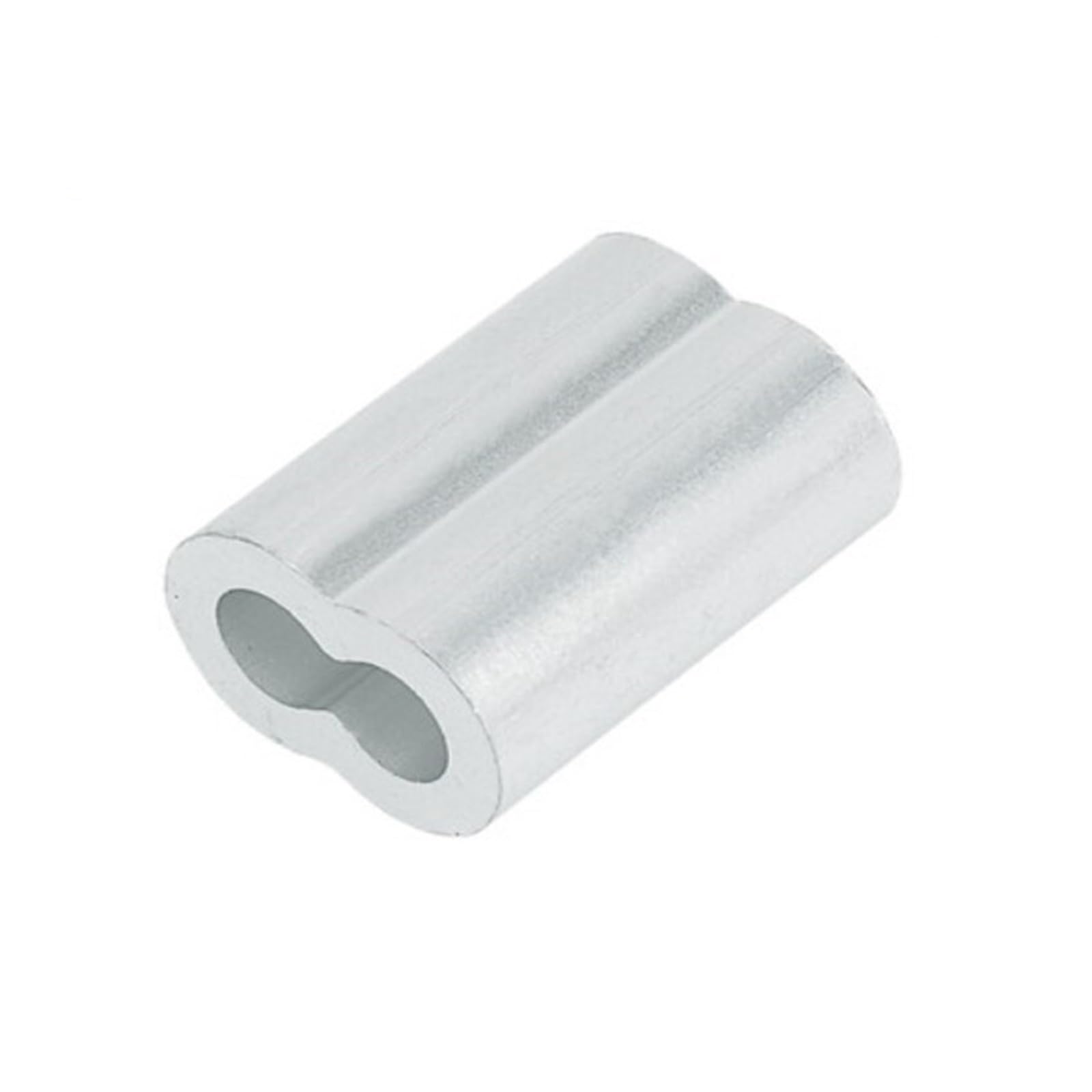 Clip con manicotto a crimpare in alluminio, Manicotti di crimpatura for cavi in ​​alluminio a forma di 8 con doppio foro, argento, diverse misure(M8)