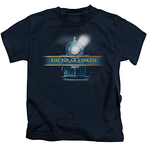 Polar Express Train Logo Unisex Youth Juvenile T-Shirt for Girls and Boys, Large (7) Navy
