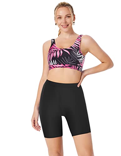 Image of JACK SMITH Women's 3 Piece Long Sleeve Rash Guard Swimsuits Zip Front Bathing Suit Tankini Swimsuits UPF 50