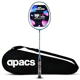 Apacs Finapi 232 (38 LBS, Made in Vietnam) 100% Japanese Graphite, High Modulus, High Power Unstrung Badminton Racket with Full Cover (Light Blue)
