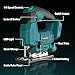 CAMXTOOL Jigsaw, Cordless Jig Saw Tool for Makita 18V Battery, Varible Speed, with LED Light, 0°-45° Bevel Cuts, 3-Position Orbital Jigsaw for Wood/PVC/Metal Cutting (Tool Only)