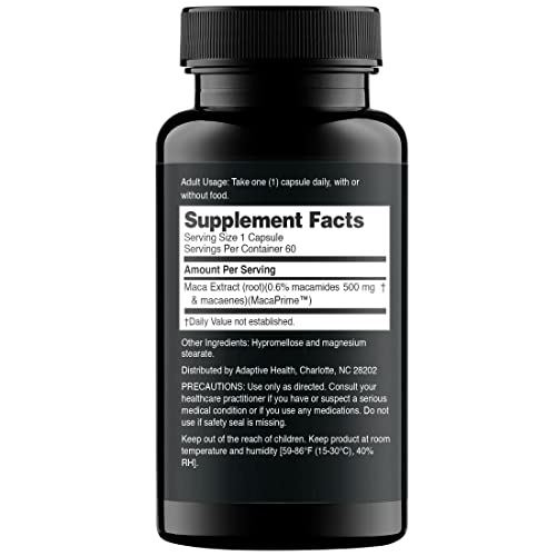 Nugenix Essentials Maca Root Powder Capsules - 100% Peruvian Maca Extract, Peruvian Ginseng, MacaPrime - 60 Count