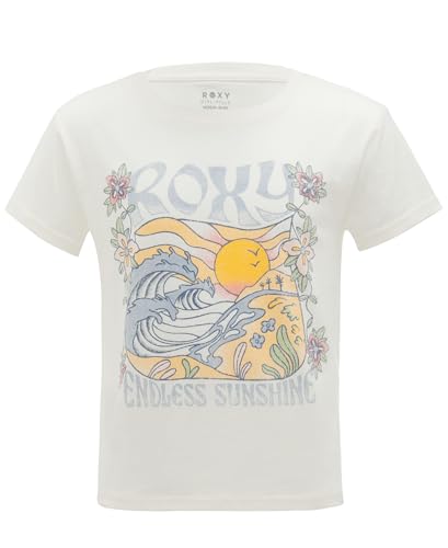 Roxy Girls' Short Sleeve Boyfriend Fit Logo Tee, Crew Neck Graphic T-Shirt, Soft & Comfortable