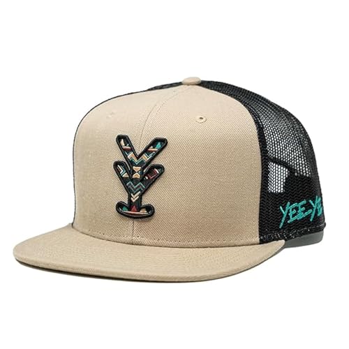 Image of Yee Yee Apparel Men's Trucker Hat | Men's Trucker Hat with Adjustable Snapback, Men's Snap Cap with Apparel Patch or Embroidery, Pre-Curved Brim