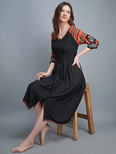 Image of Savita's Ethnic Women's Rayon Anarkali Maternity Feeding Kurti with Zippers (SE13)