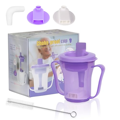 Image of Dysphagia Regulating Drinking Cup, Prevent Choking for Dysphagia /Dementia /Elderly,Dispenses 5cc or 10cc of Liquid Each time,Spill-Proof