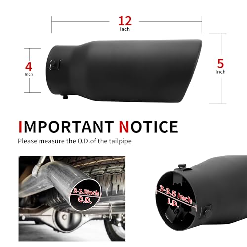 Richeer Adjustable 3-3.5 inch Inlet Exhaust Tip, 5