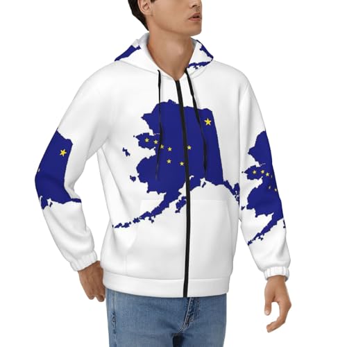Sweat décontracté homme fermeture éclair avec capuche Alaska contre le vent