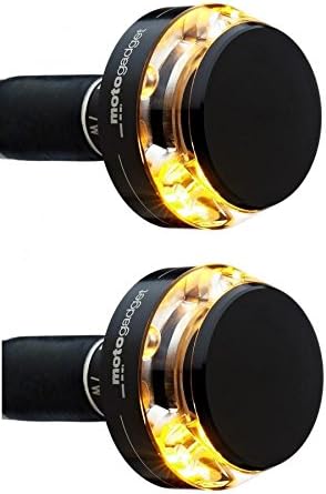 Motogadget MG6002011/MG6002012 - mo.Blaze Disc LED Bar End Turn Signal, Black, PAIR for 7/8" and 1"