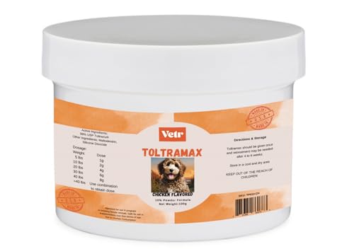 Vetr's Toltramax Toltrazuril Powder for Horses, Dogs, Cats, 100g (10.0%, Chicken)